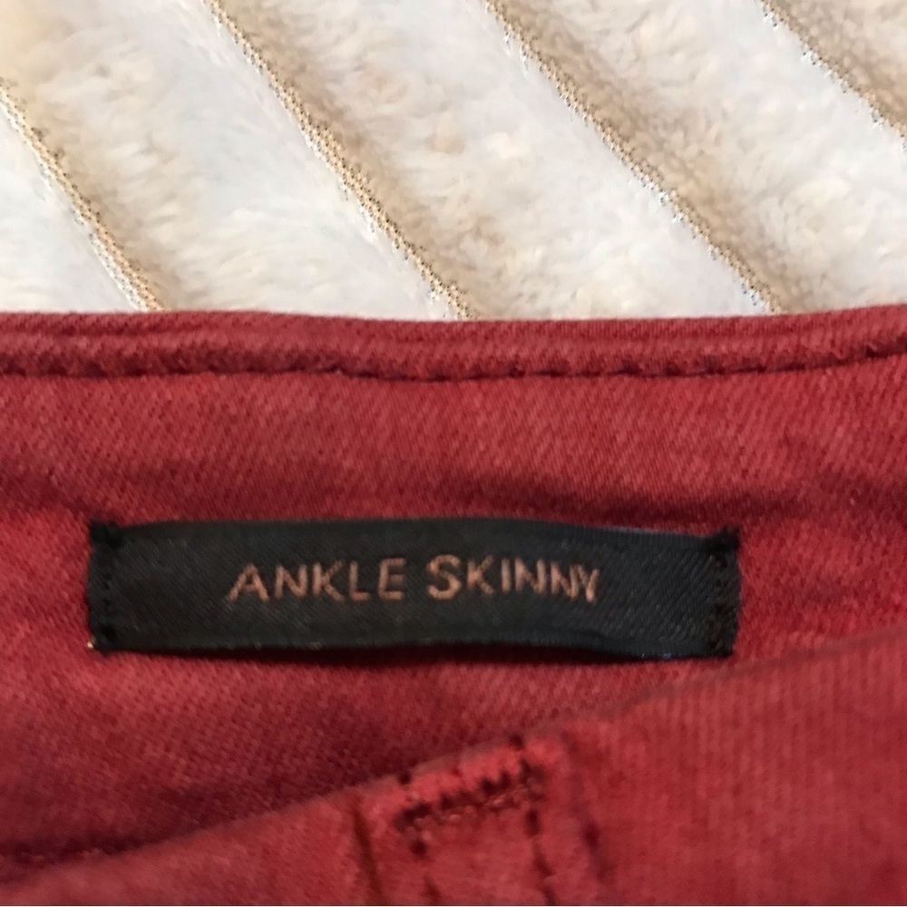 Jen7 7 For All Mankind Crimson Red Ankle Skinny Jeans Women’s Size 12 31 large - Picture 7 of 10